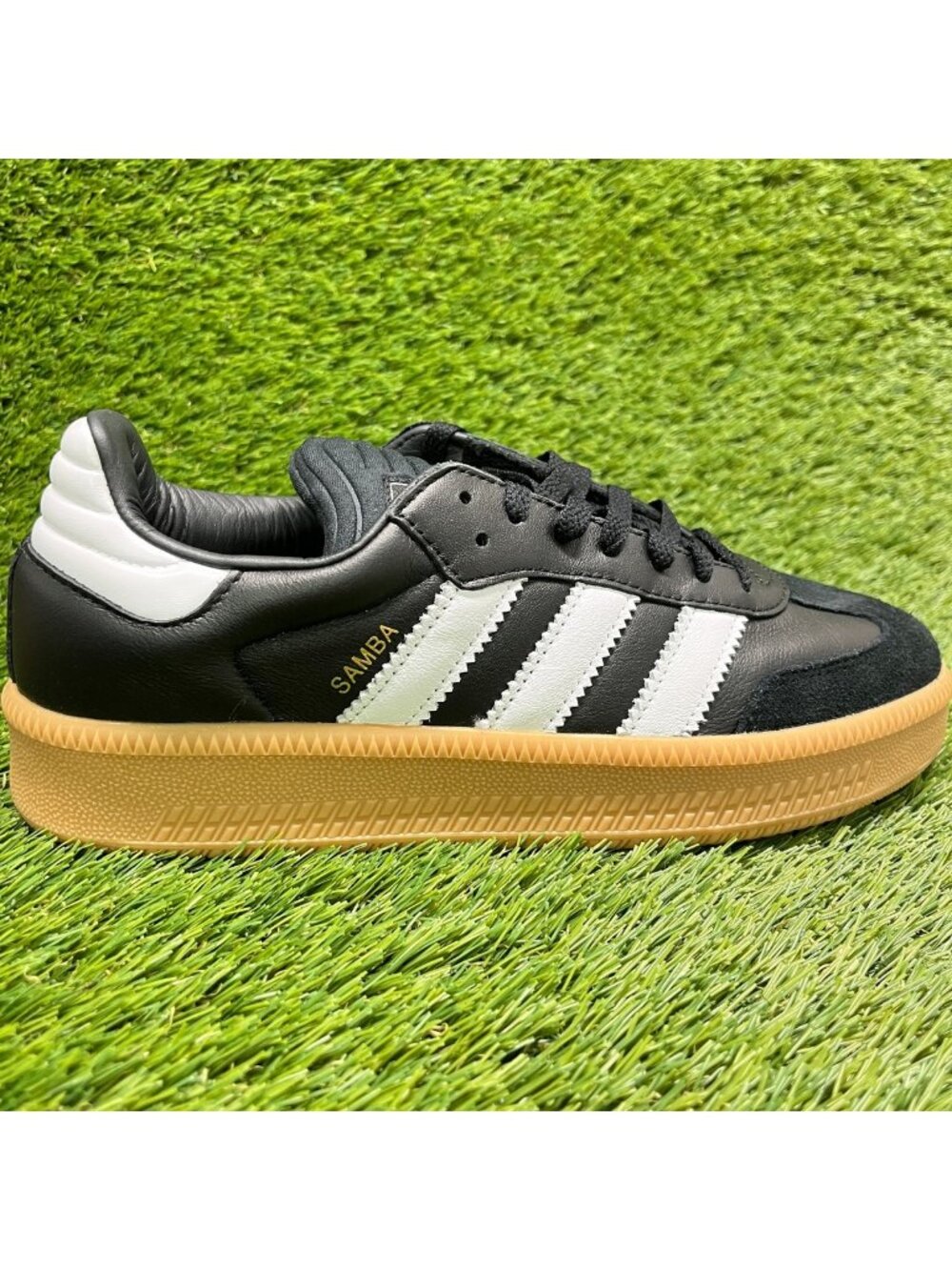 Adidas Samba XLG Mens Size 8 Black White Gum Athletic Leather Shoes Sneakers